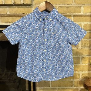 Vineyard Vines Blue Fish Print Button Down Shirt